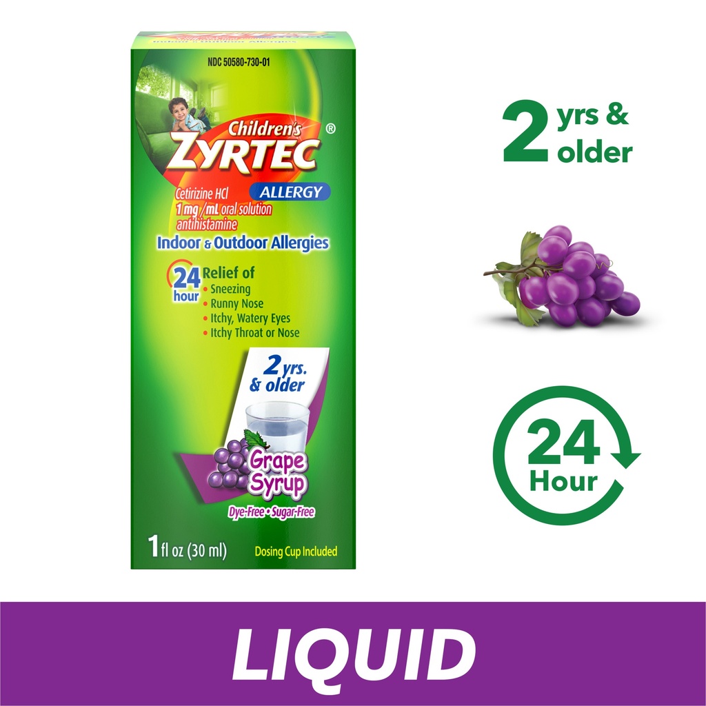 ZYRTEC CHILDRENS 24H 1MG 30ML SABOR UVA