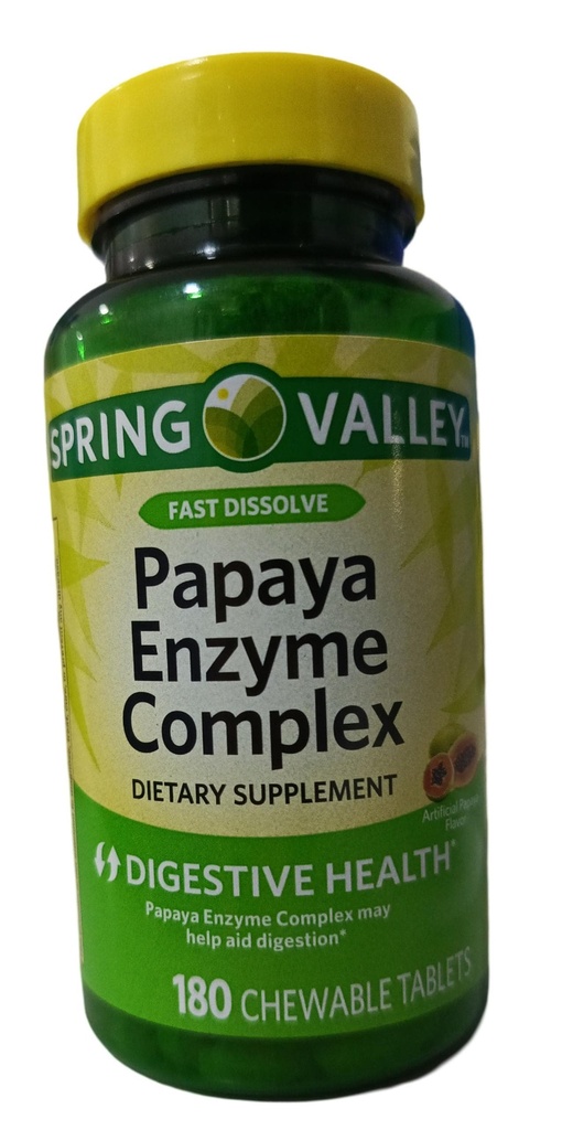 PAPAYA ENZYME COMPLEX 180 CHEWABLE TAB SPRING VALLEY