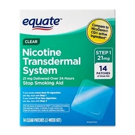 EQUATE NICOTINE TRANSDERMAL SYSTEM STEP 1 21MG X 14 PATCHES