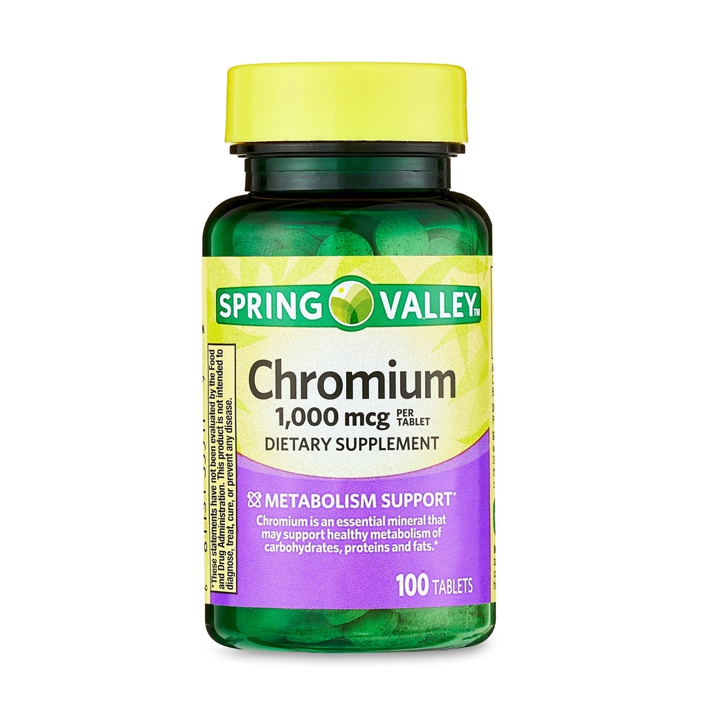 CHROMIUM 1.000 MCG X 100TAB SPRING VALLEY