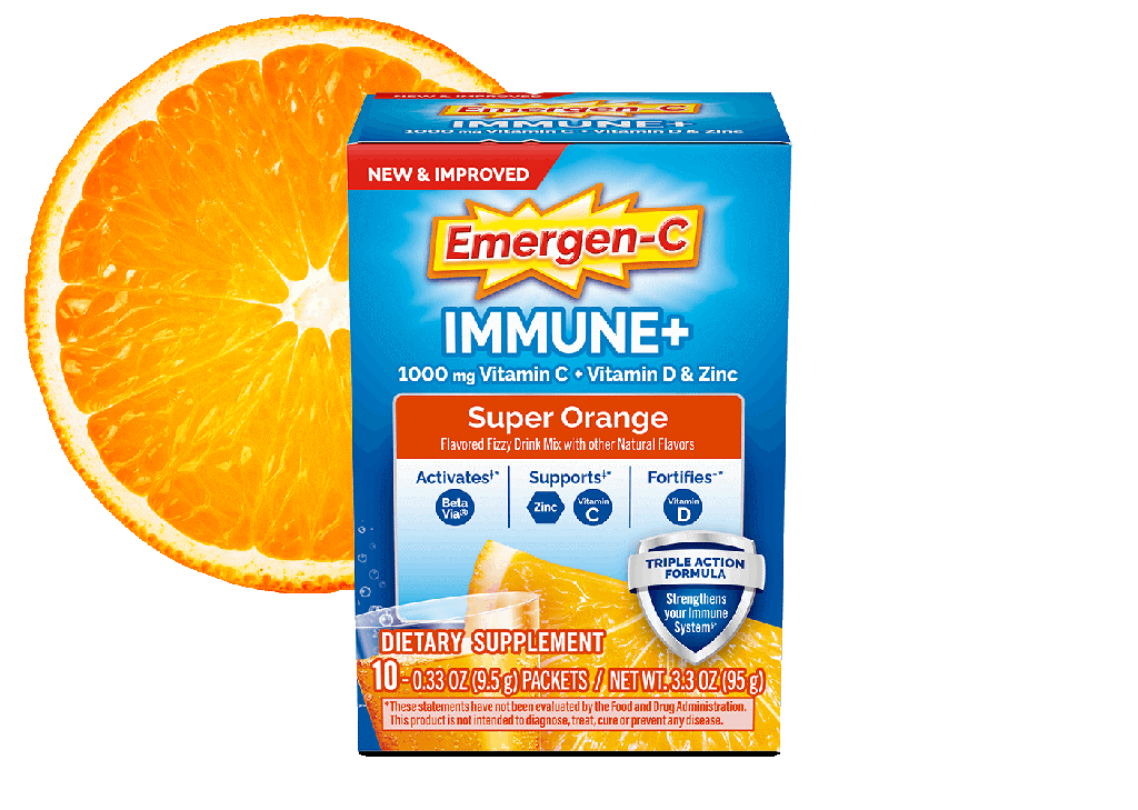 EMERGEN-C IMMUNE+ ORANGE 1000MG 9.5 X 10 SOBRES