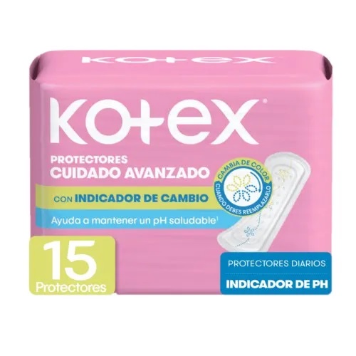 KOTEX CON INDICADOR DE CAMBIO X 15 PROTECTORES DIARIOS