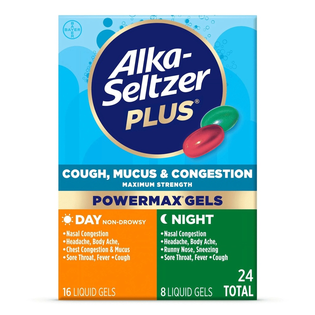 ALKA -SELTZER PLUS COUGH, MUCUS & CONGESTION DAY/NIGHT 24CAPS