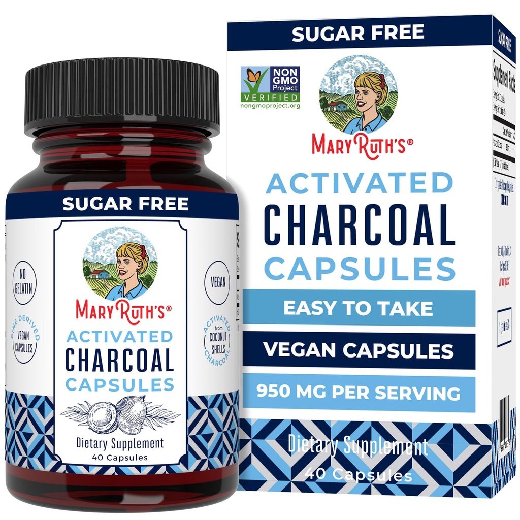 ACTIVATED CHARCOAL X 40 CAPS MARY RUTHS