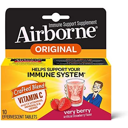 AIRBORNE VERY BERRY CRAFTED BLEND VITAMIN C X 10 TAB EFERVECENTES