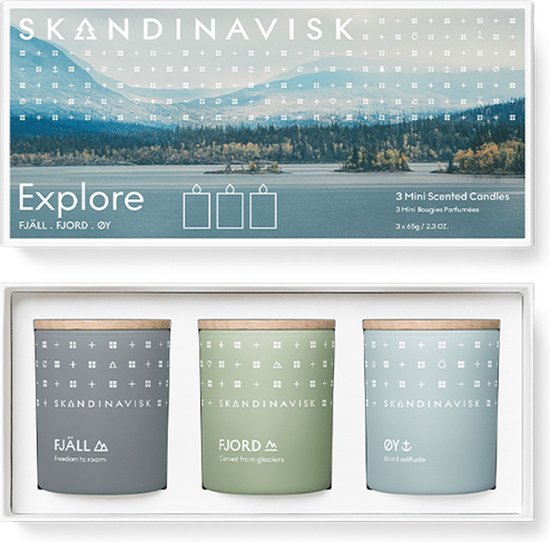 SKANDINAVISK 3 MINI SCENTED CANDLES EXPLORE