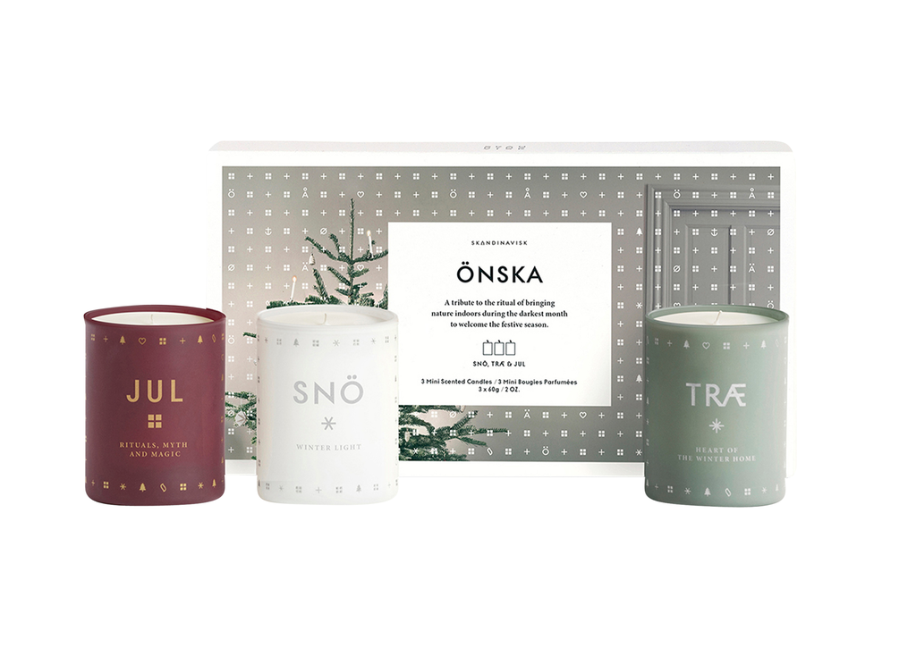 ONSKA 3 MINI SCENTED CANDLES SNO, TRA & JUL