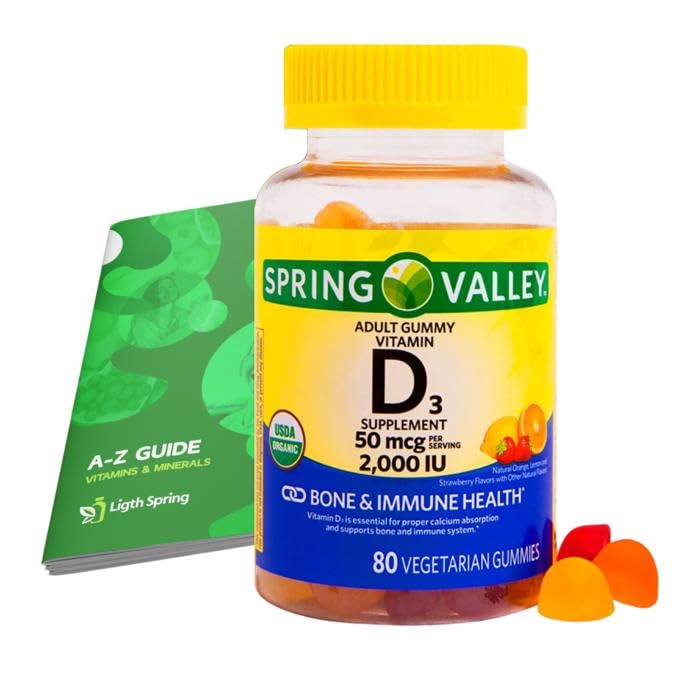 VITAMINA D3 2000UI  X 80 GUMMIES SPRING VALLEY