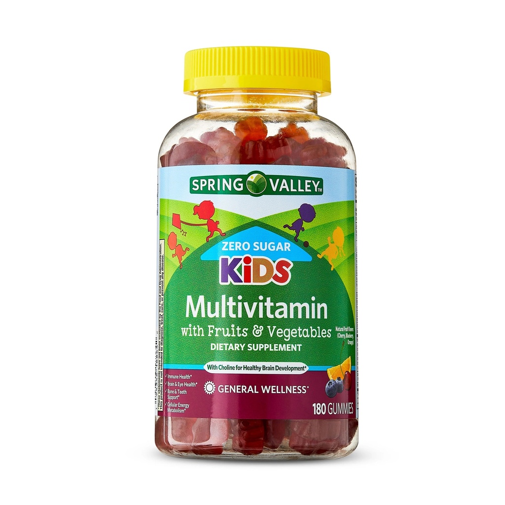 ZERO SUGAR KIDS MULTIVI X 180 GUMMIES SPRING VALLEY