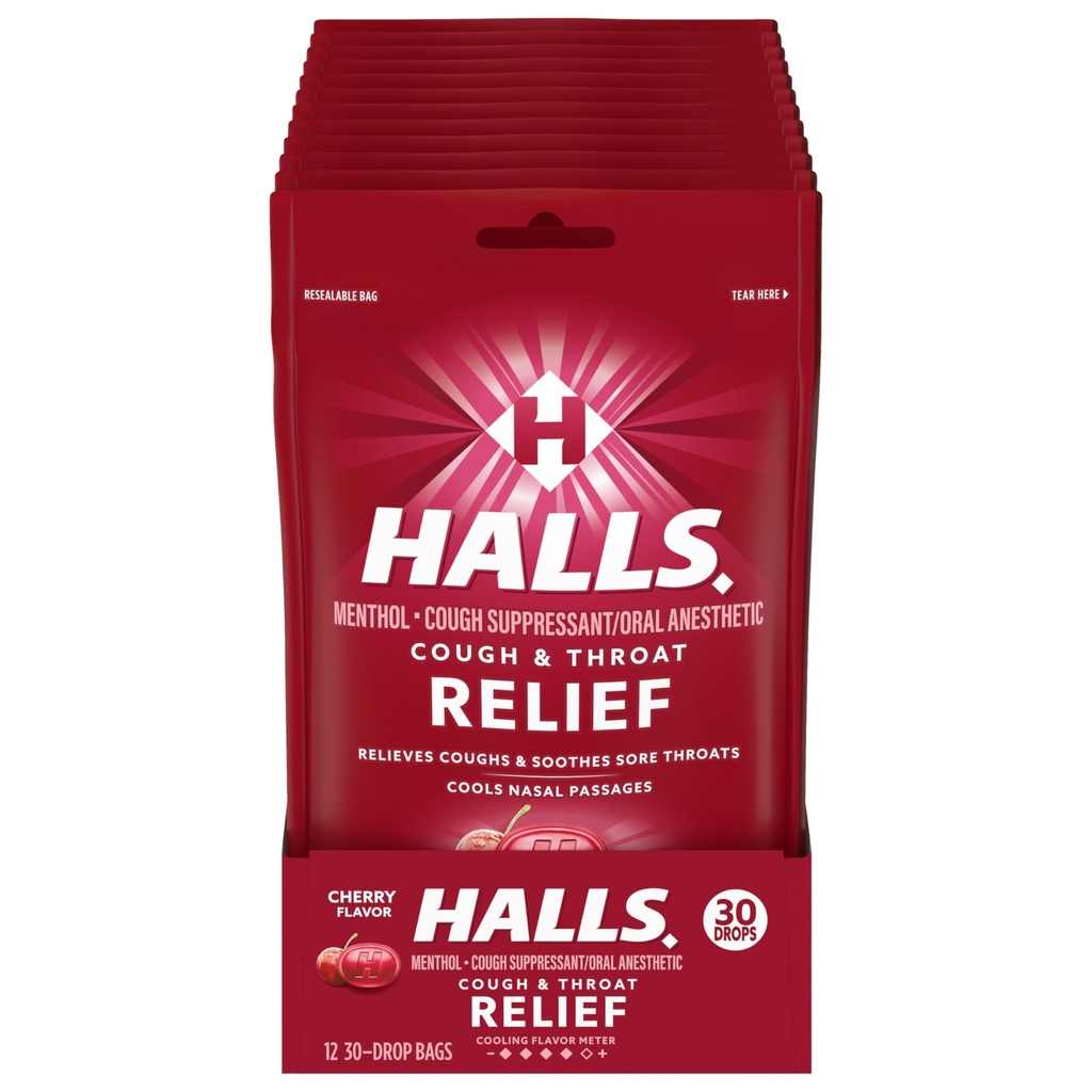 HALLS RELIEF CHERRY FLAVOR SUGAR FREE X 30 DROPS