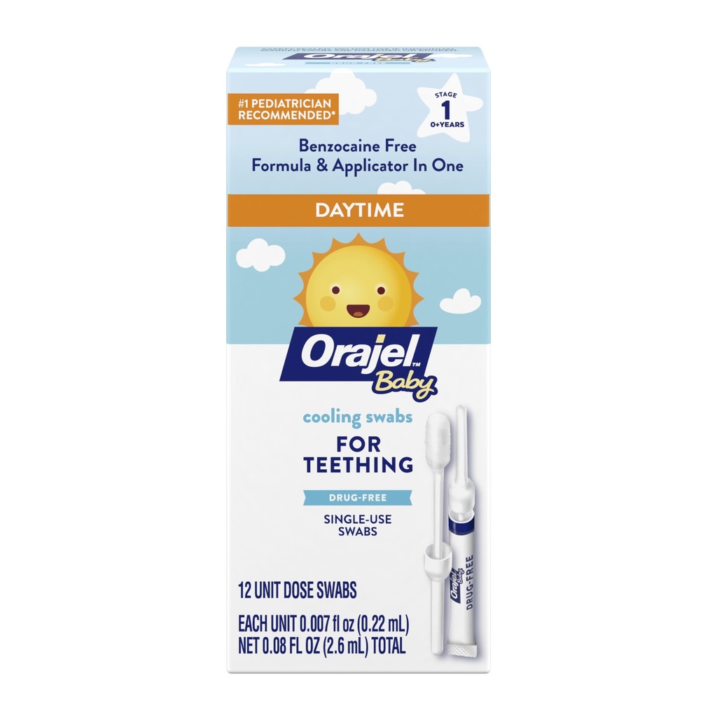 ORAJEL BABY COOLING SWABS FOR TEETHING X 12 UND