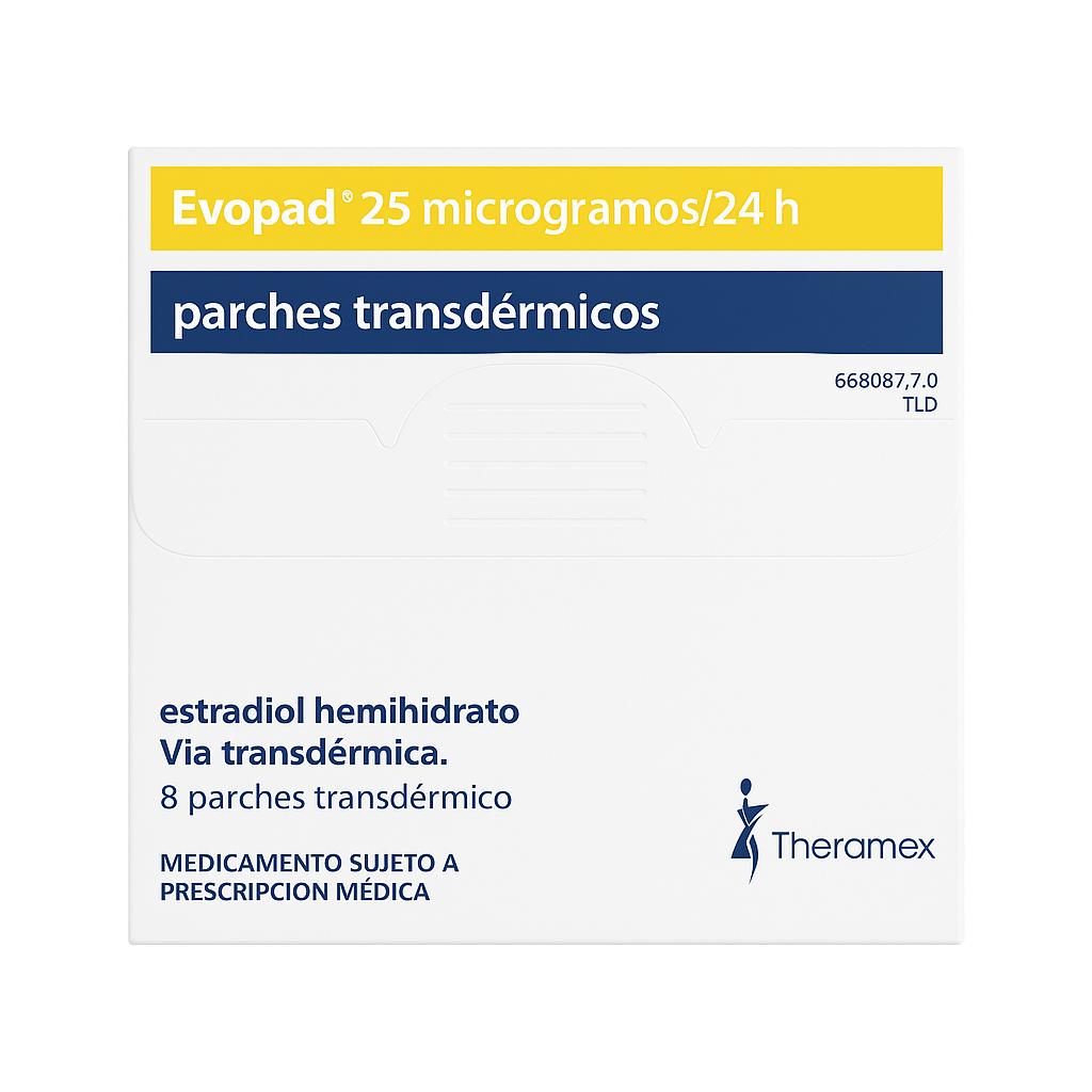 EVOPAD 25 MCG/24H X 8 PARCHES THERAMEX