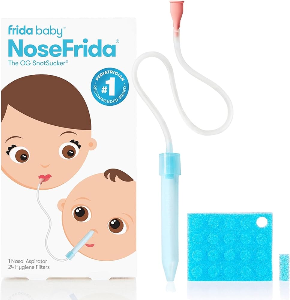 FRIDA BABY NOSEFRIDA  THE OG SNOTSUCKER 1 NASAL ASPIRATOR/4 HUGGIENE FILTERS