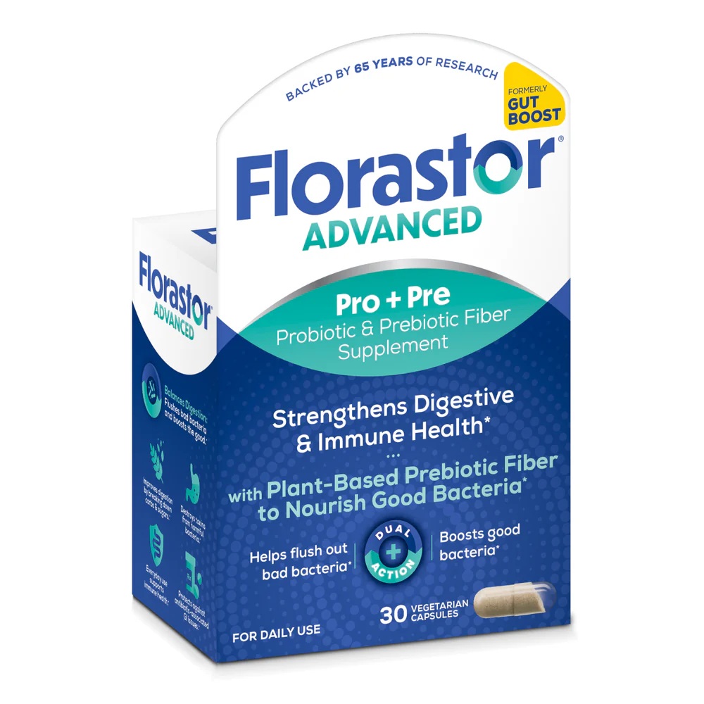 FLORASTOR ADVANCED PRO+PRE PROBIOTIC & PREBIOTIC FIBER SUPPLEMENT X 30CAPS