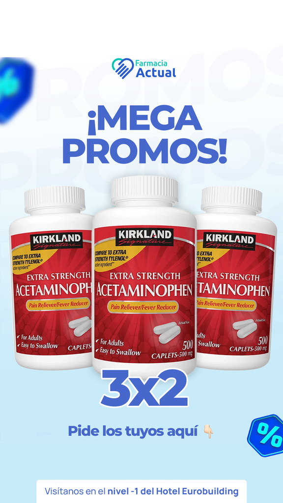 ACETAMINOPHEN EXTRA FUERTE 500mg x 500 CÁPSULAS KS PROMOCION 3X2