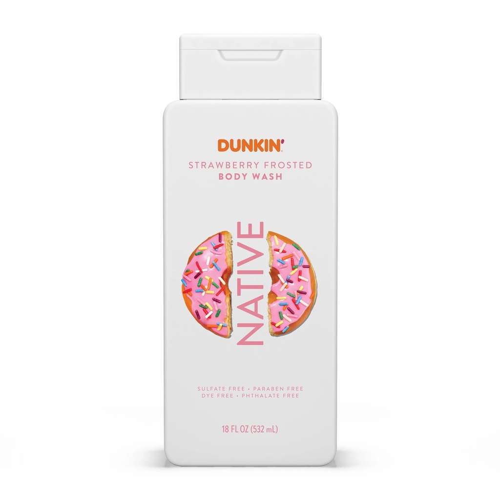 NATIVE DUNKIN STRAWBERRY FROSTED BODY WASH 532ML