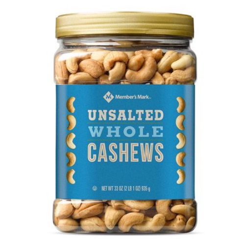 MEMBERS MARK WHOLE CASHEWS UNSALTED 935 GR