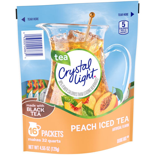BEBIDA CRYSTAL LIGHT TEA PEACH ICED TEA 16 PACKETS 129 GR