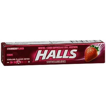CARAMELOS HALLS STRAWBERRY FLAVOR 28 GR