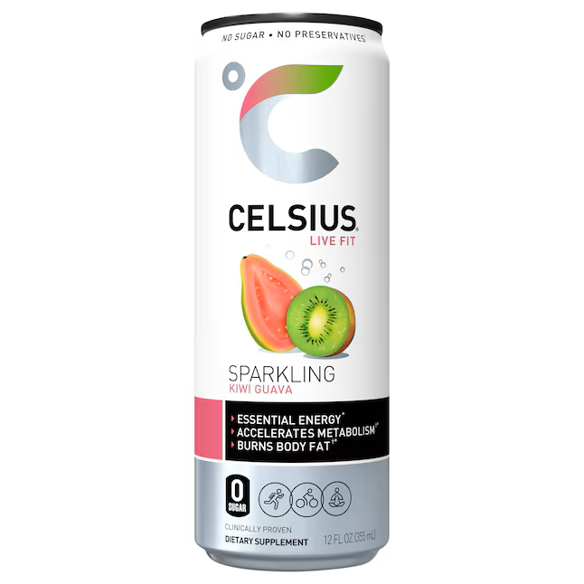 AGUA CELSIUS SPARKLING KIWI GUAVA 355 ML.