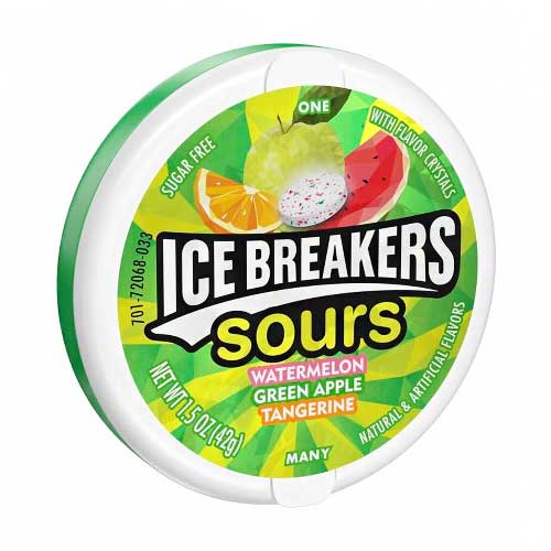 CARAMELO ICE BREAKERS GREEN APPLE-TANGERINE-WATERMELON 42 GR