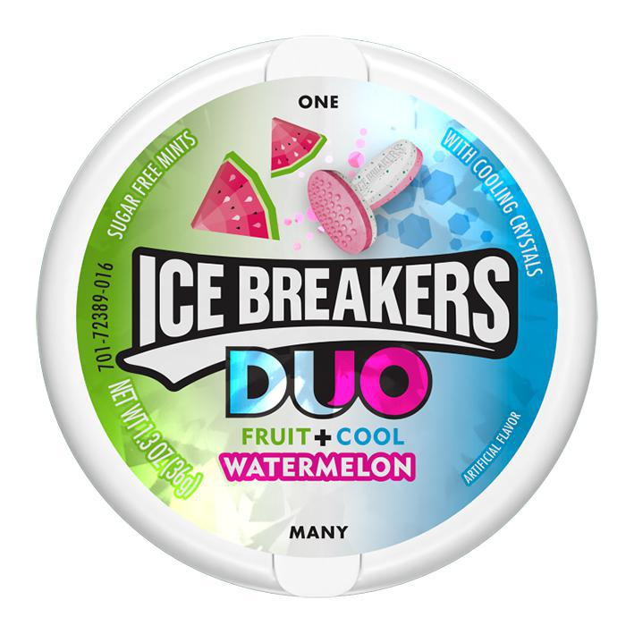 CARAMELO ICE BREAKERS DUO FRUIT + COOL WATERMELON 42 GR