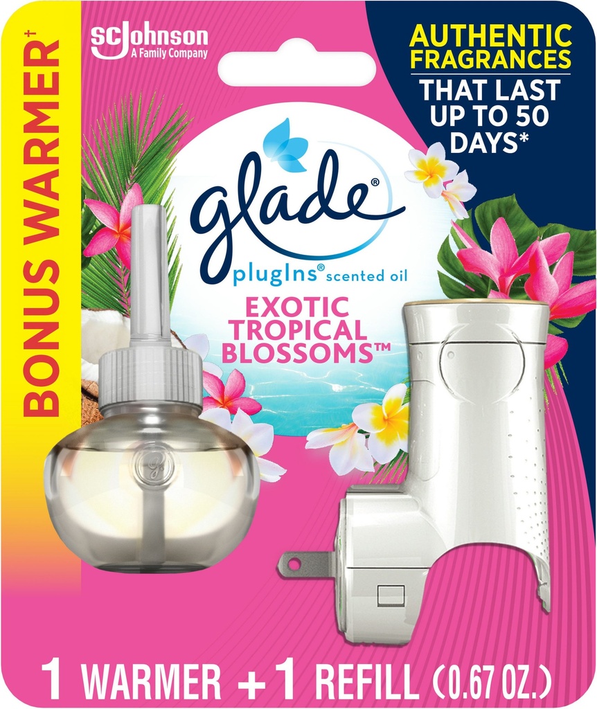 GLADE EXOTIC TROPICAL BLOSSOMS 1 WARMER 1 REFILL 19.8 ML