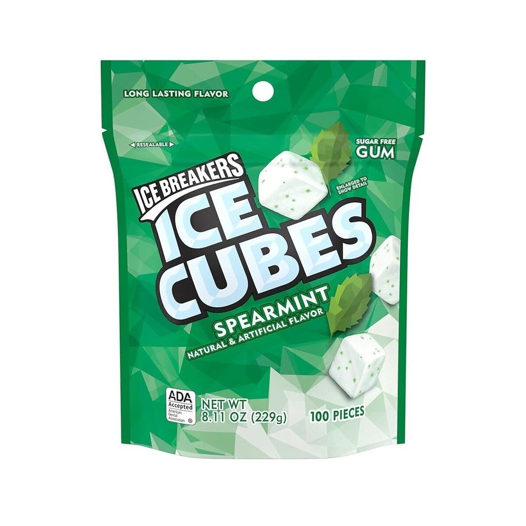 CHICLE ICE BREAKERS ICE CUBE SPEARMINT 229 GR