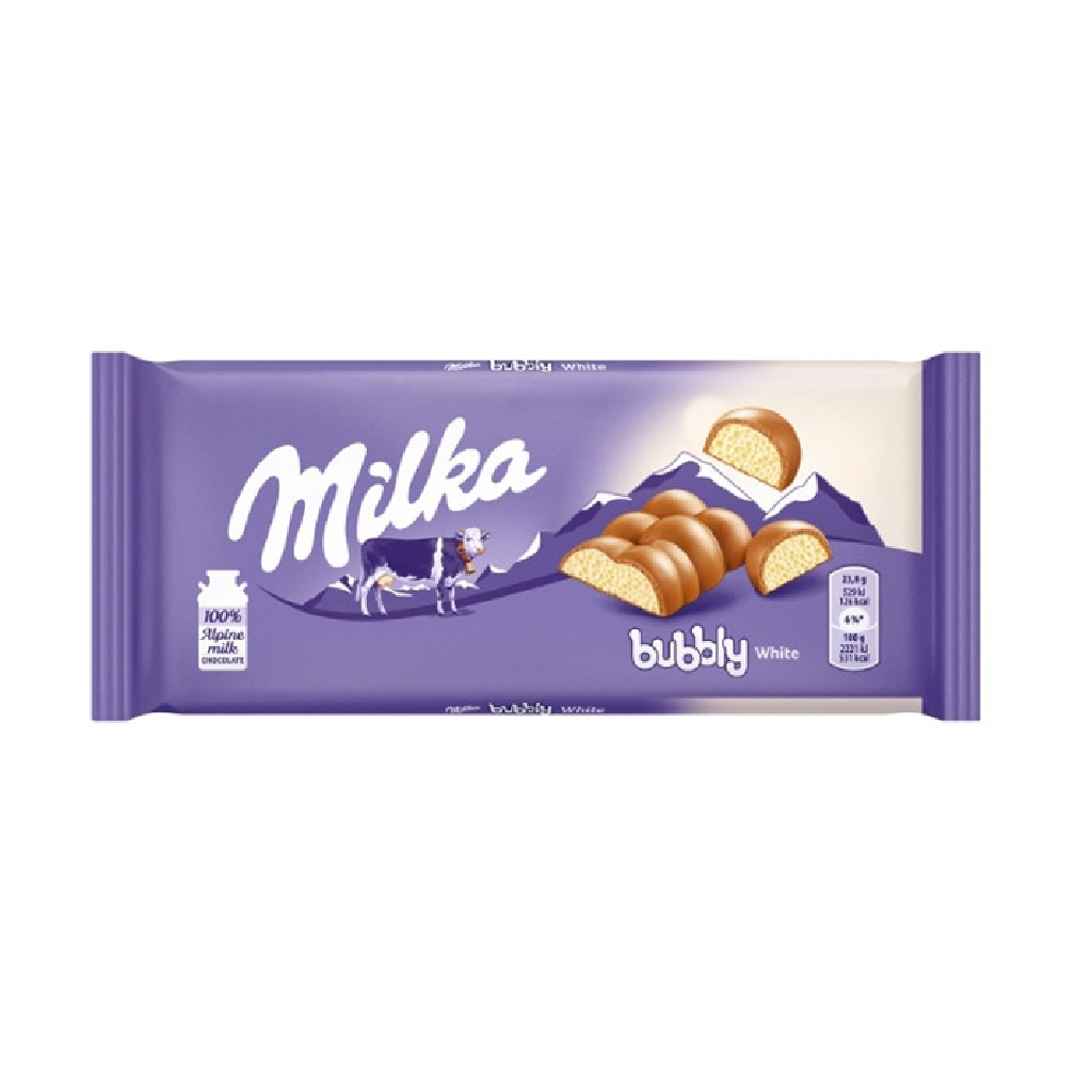 CHOCOLATE MILKA BUBBLY WHITE 95G