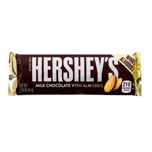 CHOCOLATE HERSHEYS MILK CHOCOLATE WITH WHOLE ALMONDS 41 G