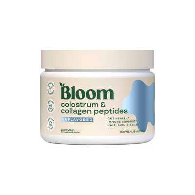BLOOM COLOSTRUM & COLLAGEN PEPTIDES UNFLAVORED 118GR