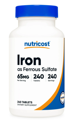 IRON SULFATO FEDRROSO 65 MG 240 CAPS NUTRICOST