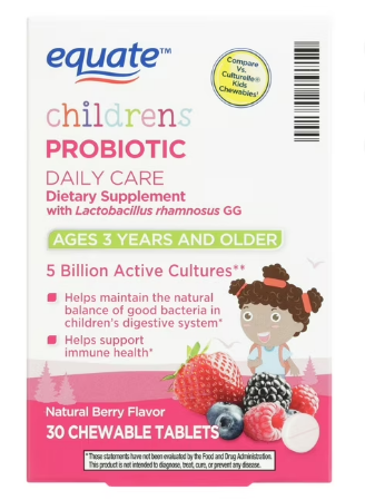 PROBIOTIC CHILDRENS EQUATE 30 TABLETAS MASTICABLES