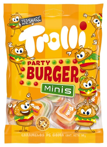 GOMITAS TROLLI PARTY BURGER MINIS 50 GR