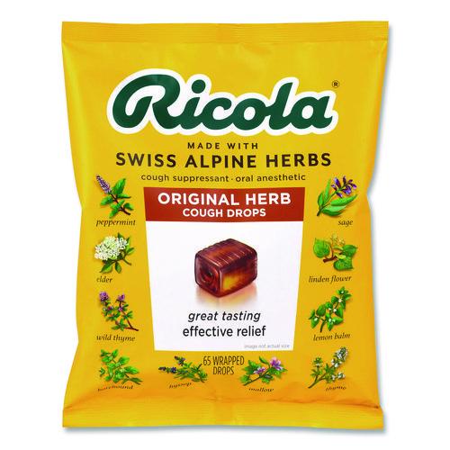RICOLA SWISS ALPINE HERBS ORIGINAL SUGAR FREE X 65 WRAPPED DROPS UND