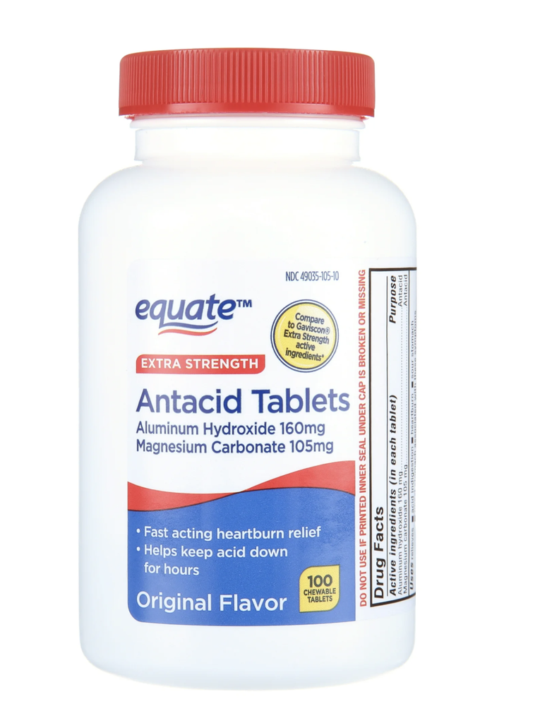 EQUATE ANTACID EXTRA STRENGTH ORIGINAL 100 CAP CHEWABLE