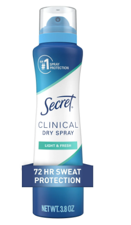 CLINICAL DRY SPRAY SECRET LIGHT & FRESH 107 GR