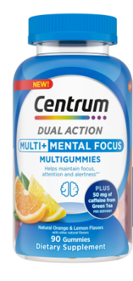 CENTRUM DUAL MULTI + MENTAL FOCUS 90 GUMMIES
