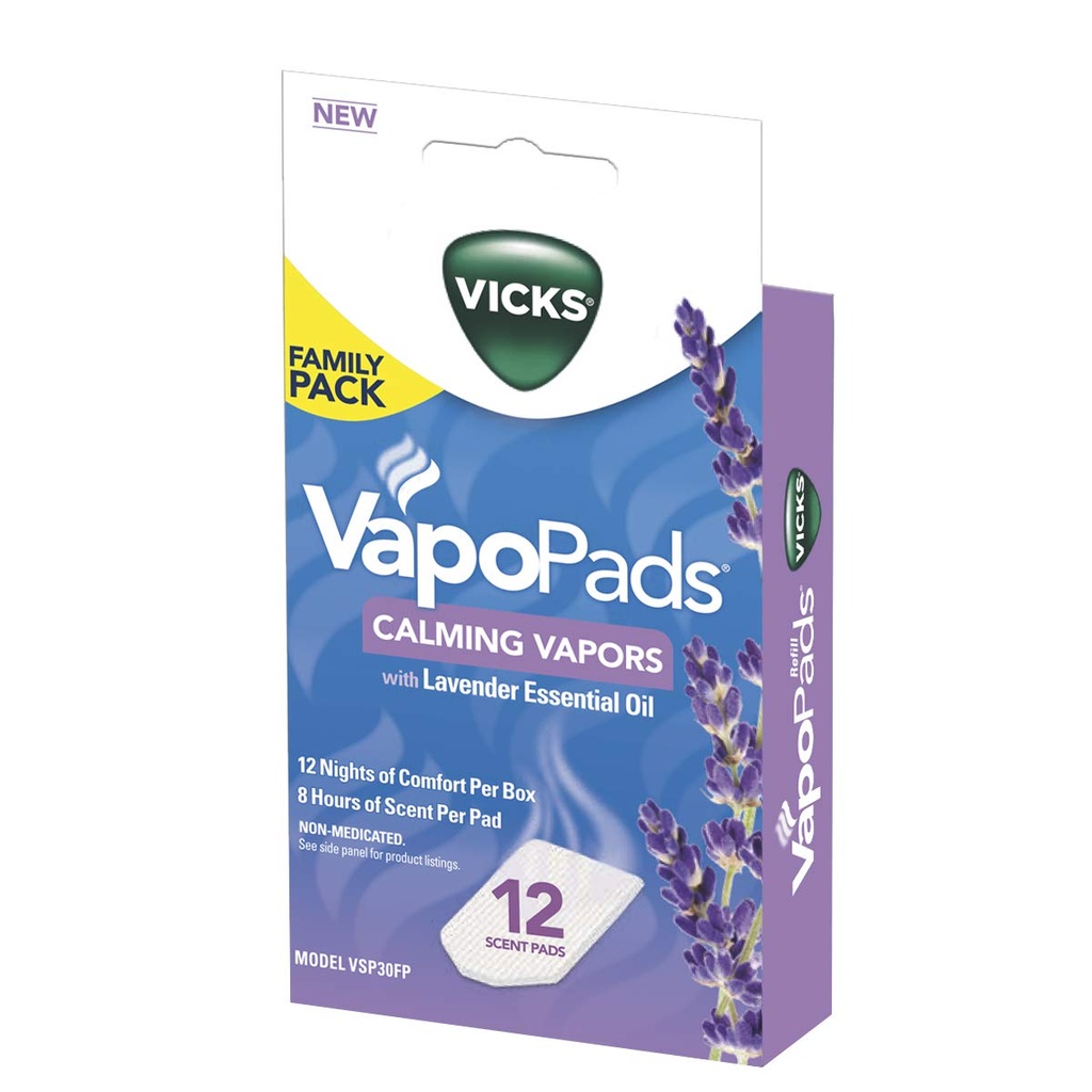 VAPOPADS CALMING VAPORS CON LEVENDER ESSENTIAL OIL 12 PADS