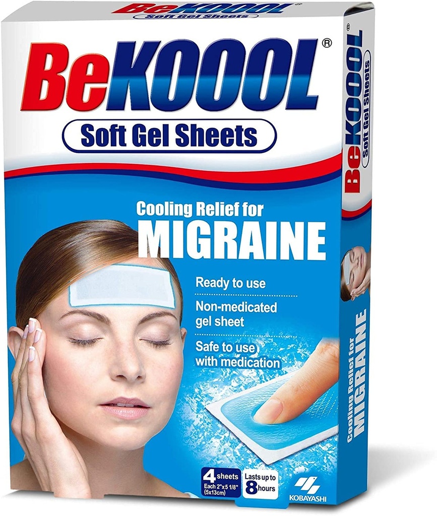 BEKOOL SOFT GEL 4 SHEETS MIGRAINE & FEVER