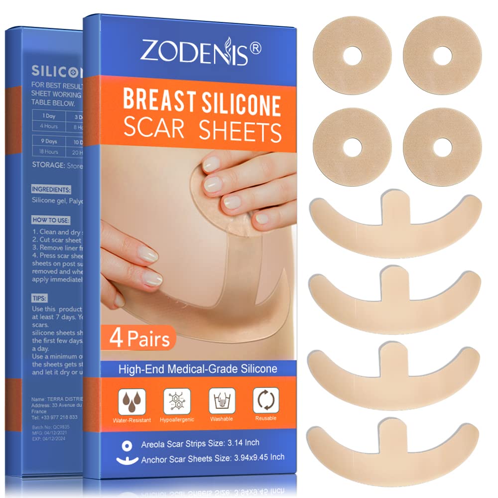 BREAST SILICONE HOJAS PARA CICATRICES DE PECHO PAQUETE DE 8