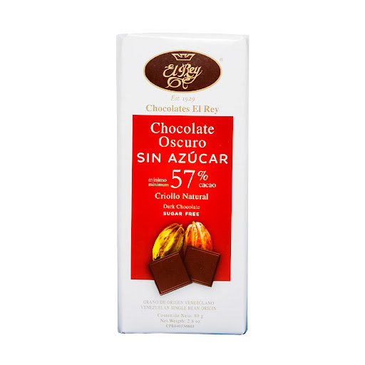 CHOCOLATE OSCURO SIN AZUCAR 80 GR EL REY