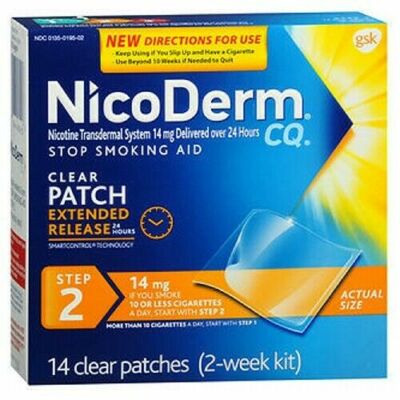 NICODERM NICOTINE TRANSDERMAL SYSTEM STEP 2 14MG X 14 PATCHES