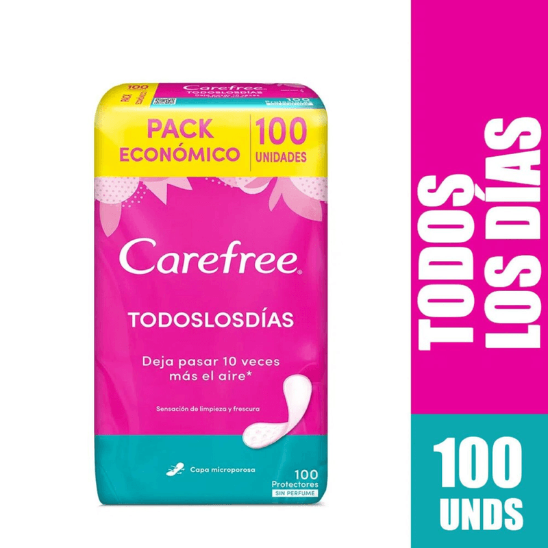 PROTECTORES DIARIOS CAREFREE SIN PERFUME 100 UN