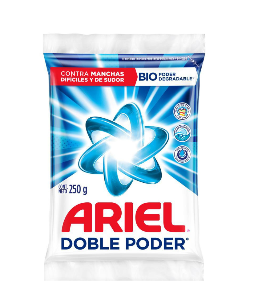 JABON EN POLVO ARIEL DOBLE PODER 250 GR