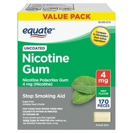 EQUATE NICOTINE GUM STOP SMOKING AID 4MG  X 170 PC