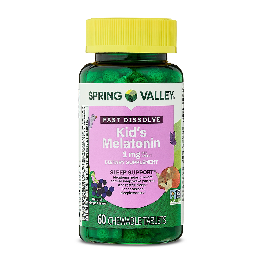 MELATONIN KIDS 1MG 60CHEAWABLE TAB SPRING VALLEY