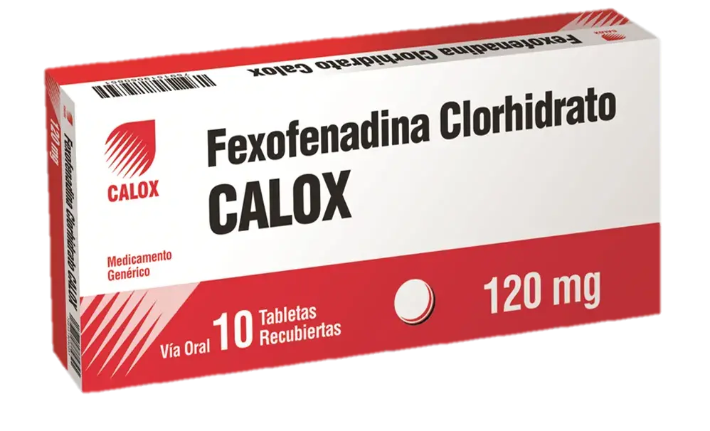 FEXOFENADINA CLORHIDRATO 120 MG 10 TABLETAS CALOX