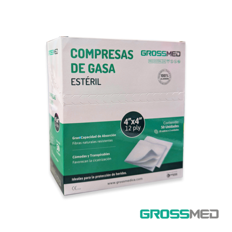 GASAS ESTÉRIL 3 X 3 ESTERIL 1 SOBRE GROSSMED