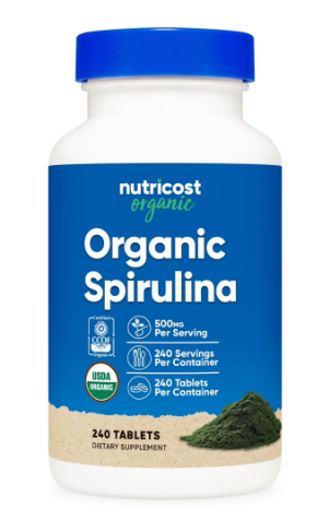 ORGANIC SPIRULINA 240 TABLETS NUTRICOST ORGANIC